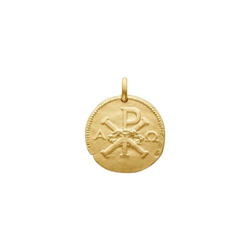Médaille Arthus Bertrand Christ Roi 2 faces en or jaune sablé, 18 mm