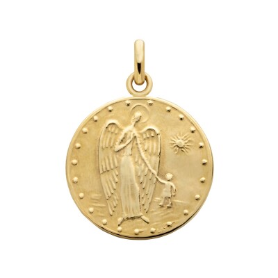 Arthus Bertrand Lay's Guardian Angel medal, 18 mm, polished yellow gold