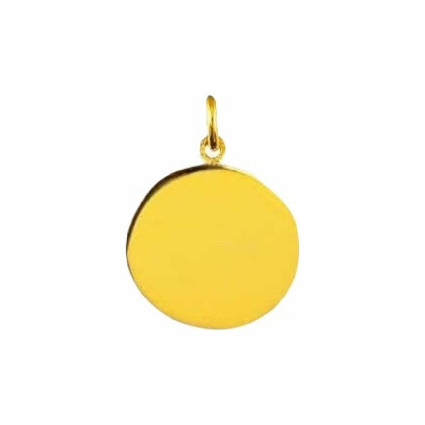 Arthus Bertrand plain round pendant, 16mm, polished yellow gold
