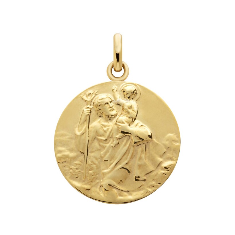 Medal Arthus Bertrand Saint Christophe de Tairac F. thin 18 mm polished yellow gold