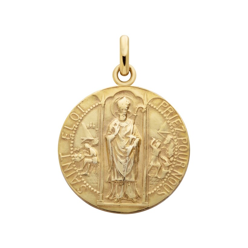 Médaille Arthus Bertrand Saint Eloi 18 mm or jaune poli