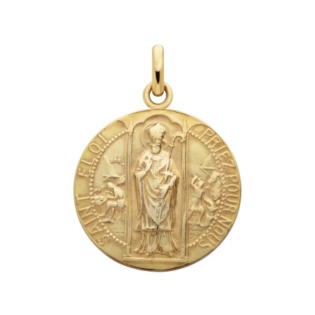 Médaille Arthus Bertrand Saint Eloi 18 mm or jaune poli