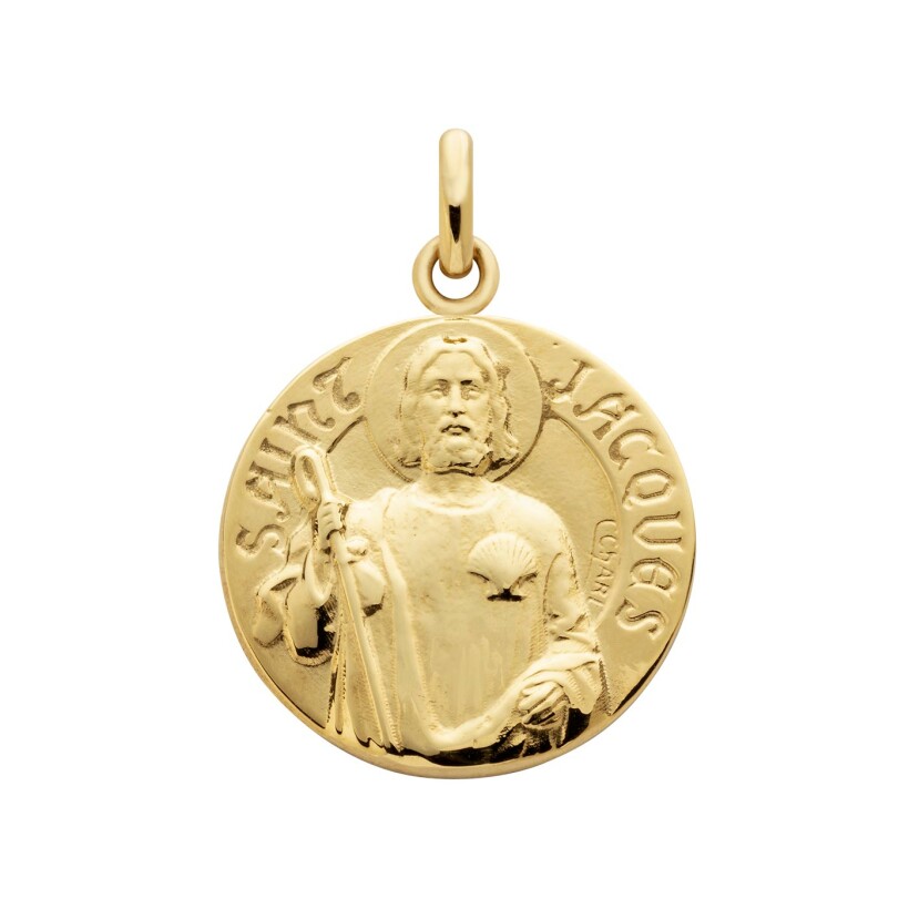 Médaille Arthus Bertrand Saint Jacques 18 mm or jaune poli