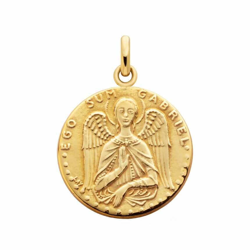 Arthus Bertrand Archangel Gabriel medal, 18mm, polished yellow gold
