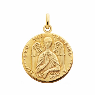 Arthus Bertrand Archangel Gabriel medal, 18mm, polished yellow gold