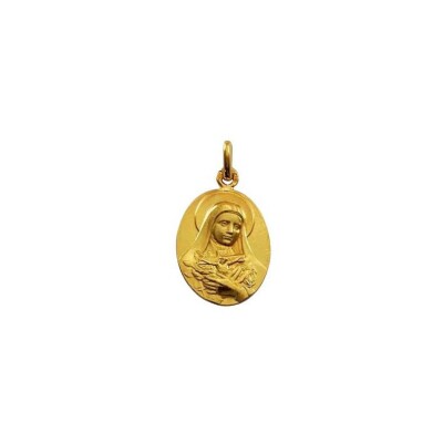 Médaille Arthus Bertrand Sainte Thérèse en or jaune poli brillant, 18 mm