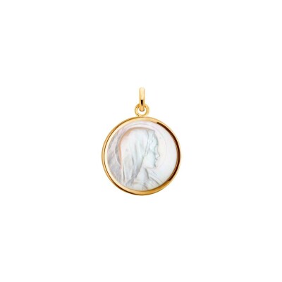 Médaille Arthus Bertrand Vierge Jeune en or jaune et nacre, 24 mm