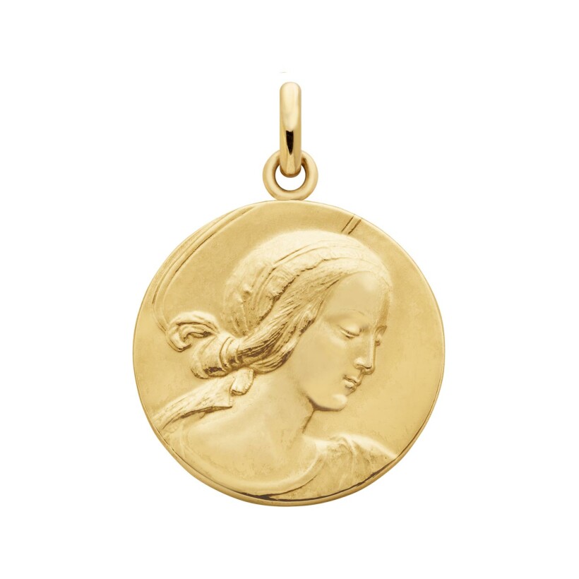Medal Arthus Bertrand Virgin of Raphael 18 mm polished yellow gold