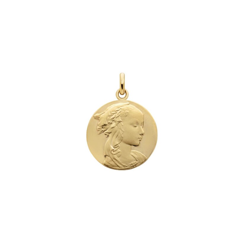 Arthus Bertrand Adorazione Virgin christening medal, yellow gold, 18mm