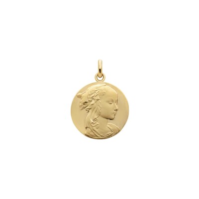 Médaille Arthus Bertrand Vierge Adorazione F. mince 18 mm or jaune poli-sablé