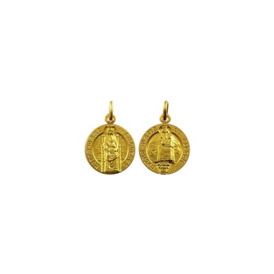 Médaille Arthus Bertrand Notre Dame de Chartres 2 Faces en or jaune poli brillant, 18 mm