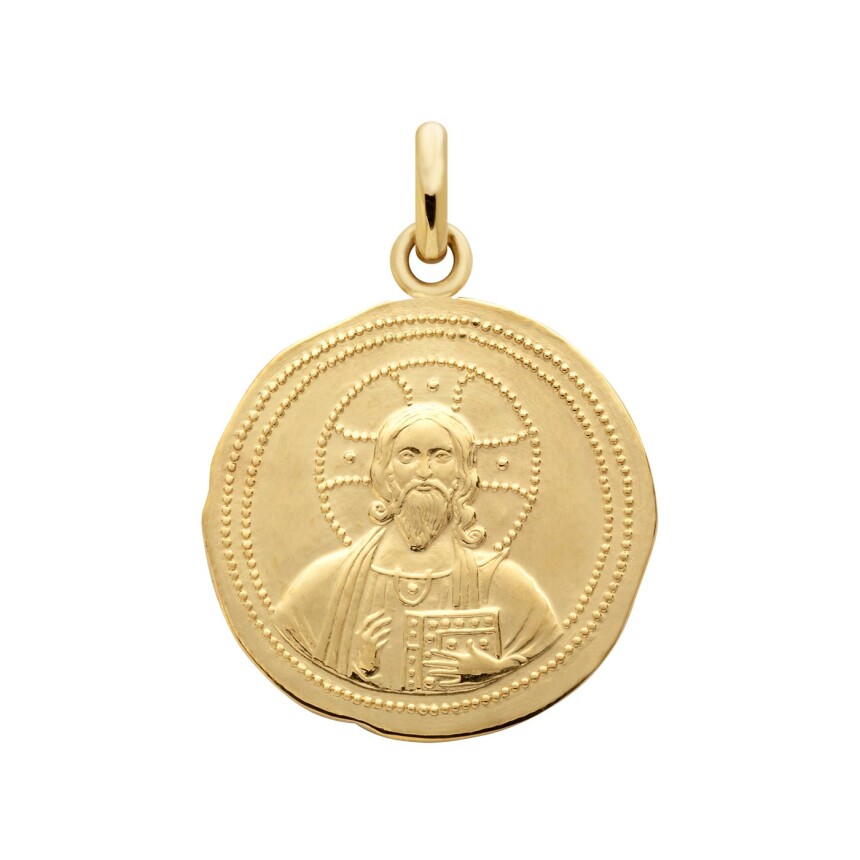 Arthus Bertrand Christ of Constantinople medal, 18mm, polished yellow gold