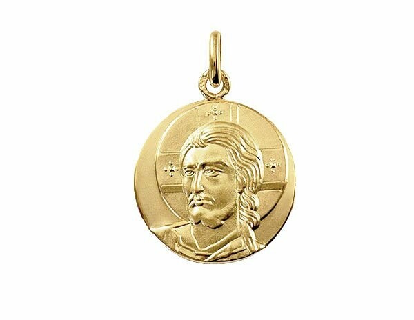 Médaille Arthus Bertrand Christ à l'Icône 18 mm or jaune poli