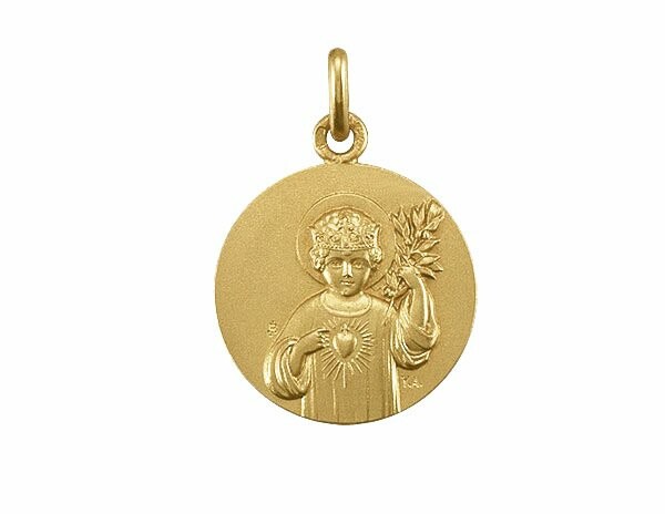 Arthus Bertrand Child Jesus medal, 18mm, polished yellow gold