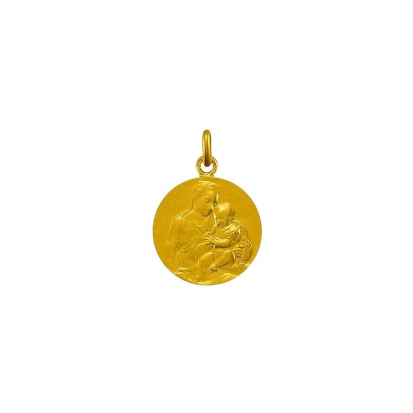 Médaille Vierge et Enfant Arthus Bertrand en or jaune, 18mm