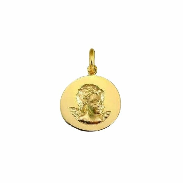 Médaille Arthus Bertrand Galet Ange 16 mm or jaune poli