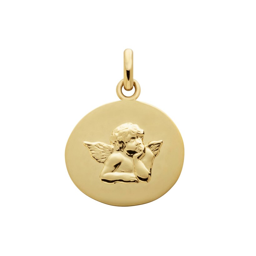 Arthus Bertand Raphael Angel christening medal, yellow gold, 16mm