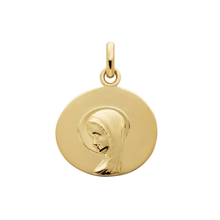 Arthus Bertrand medallion, yellow gold Virgin Mary with halo
