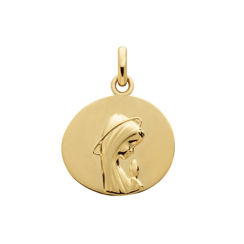 Médaille Arthus Bertrand Galet Vierge Priante 16 mm or jaune poli