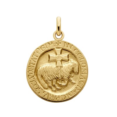 Médaille Arthus Bertrand Agneau de Cluny F. mince 18 mm or jaune poli