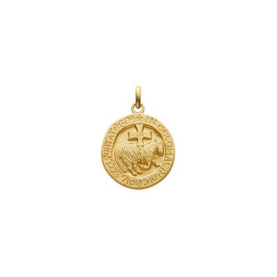 Médaille Arthus Bertrand Agneau de Cluny F. mince 18 mm or jaune sablé