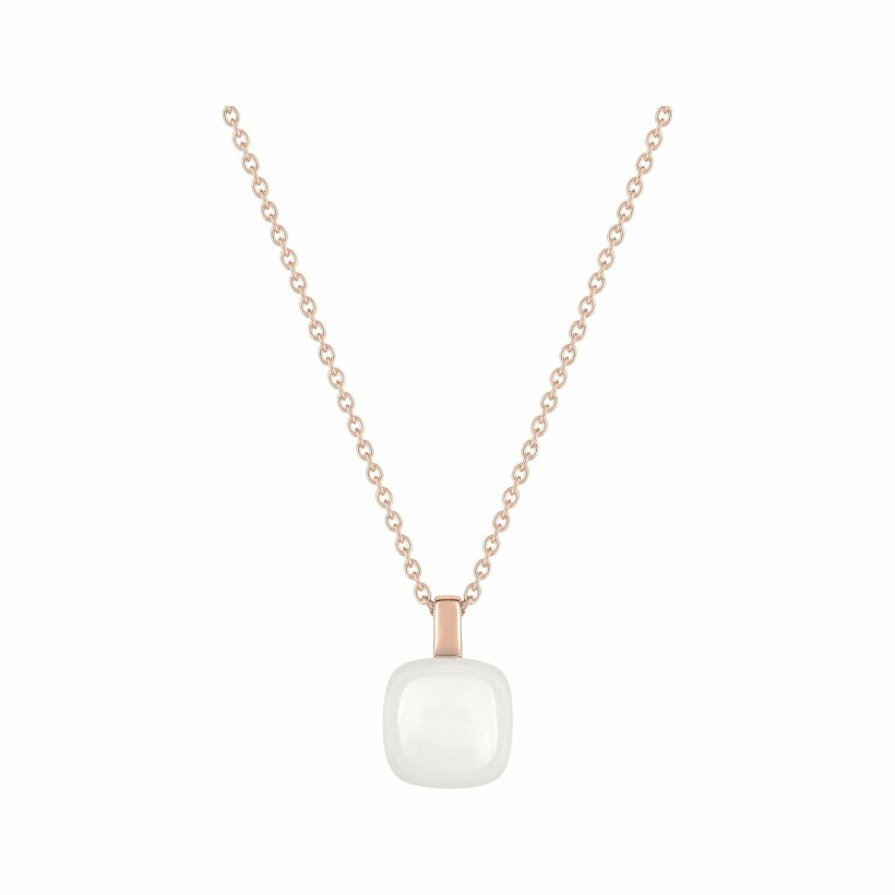 Collier en or rose et pierre de lune