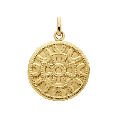 Arthus Bertrand medal, merovingian motif, 18mm, polished yellow gold