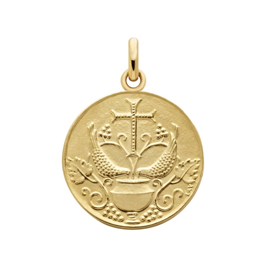 Arthus Bertrand Fountain of life medal, 21mm, polished yellow gold