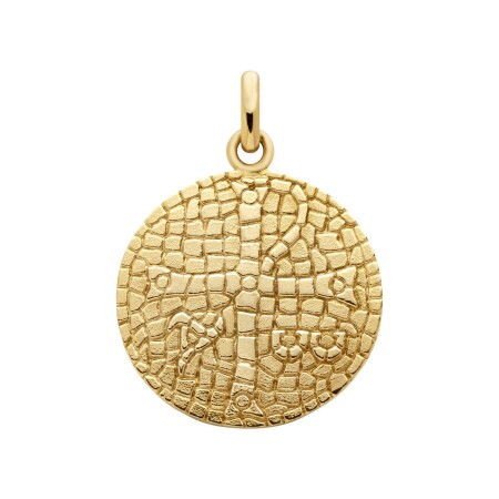 Arthus Bertrand Alpha and Omega mosaic of Sbeïtla medal, 18mm, polished yellow gold