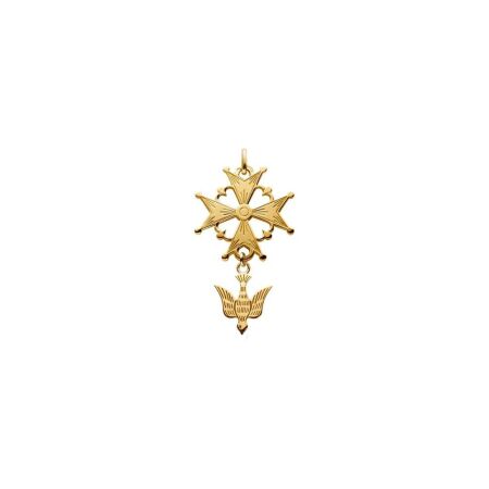 Arthus Bertrand Huguenot Cross pendant 15 mm yellow gold