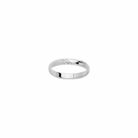 Alliance Jasmin en or blanc, 3mm