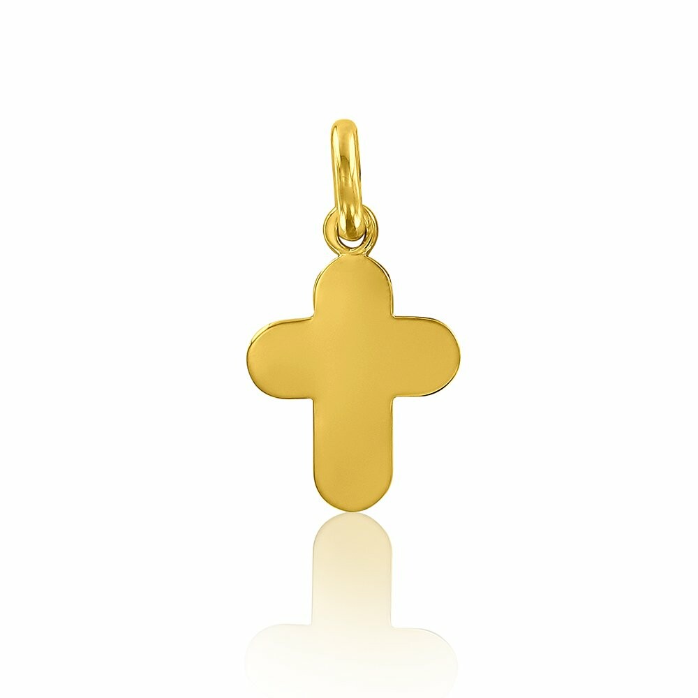 Pendentif Arthus Bertrand Croix arrondie PM uni or jaune