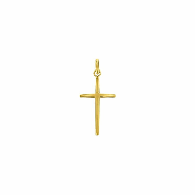 Arthus Bertrand openwork rounded cross pendant, yellow gold