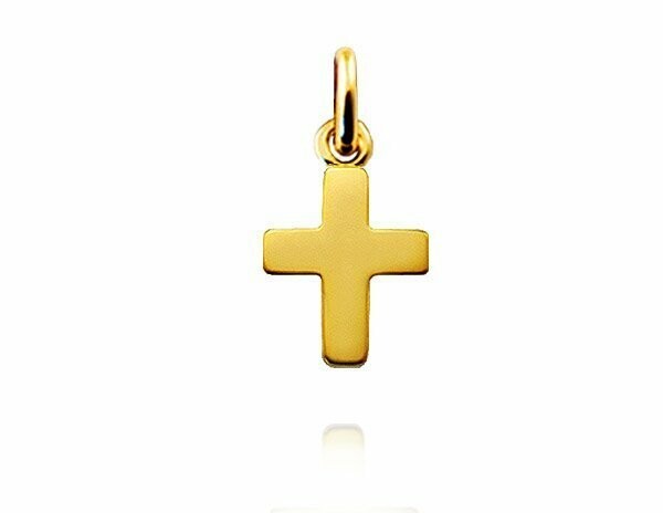 Arthus Bertrand Baby Clover cross mini pendant, polished yellow gold