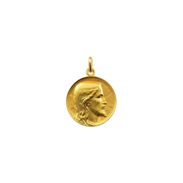 Médaille Arthus Bertrand Christ de Grossinger 18 mm or jaune sablé