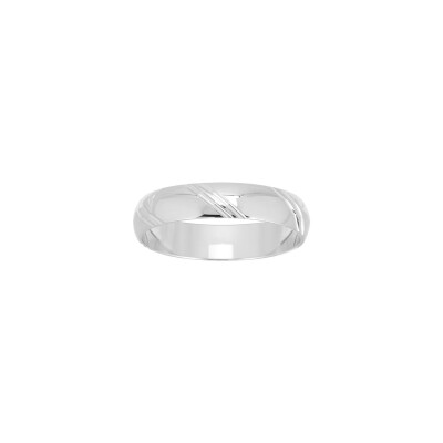 Alliance Jasmin en or blanc, 4mm