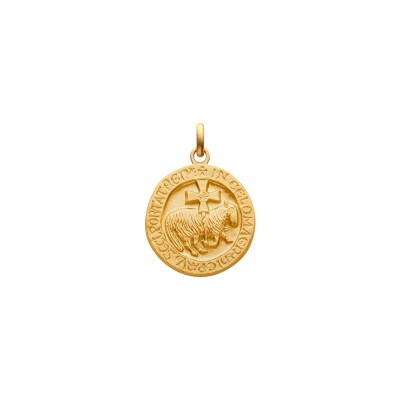 Médaille Arthus Bertrand Agneau de Cluny en or jaune sablé, 18 mm
