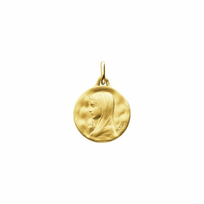 Médaille Augis Vierge mains jointes en or jaune, 18mm