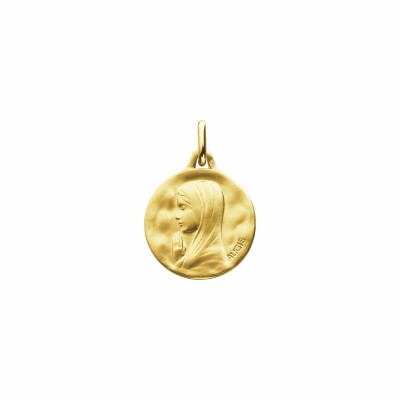 Médaille Augis Vierge mains jointes en or jaune, 14mm