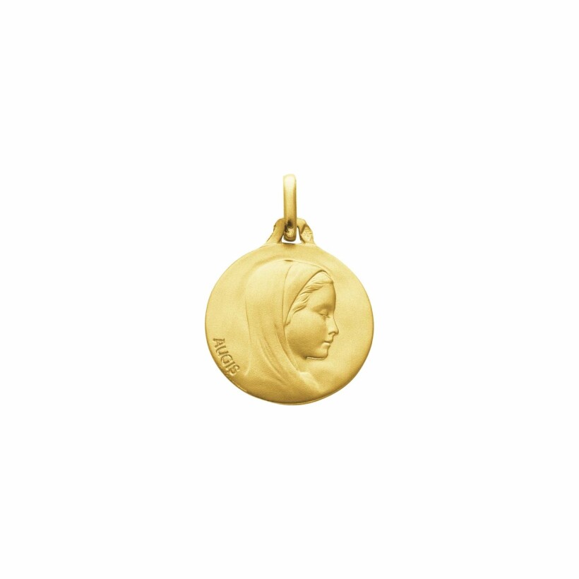 Médaille Augis Vierge profil droit en or jaune, 18mm