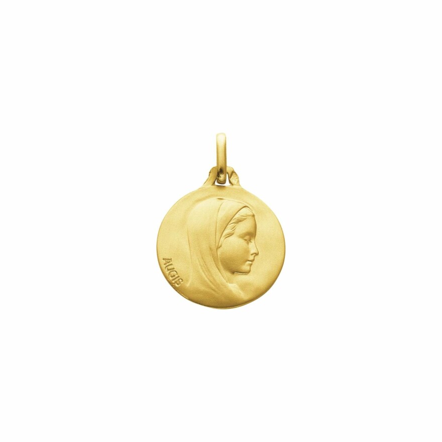 Médaille Augis Vierge profil droit en or jaune, 16mm