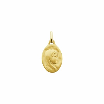 Médaille Augis Vierge profil droit ovale en or jaune, 18mm