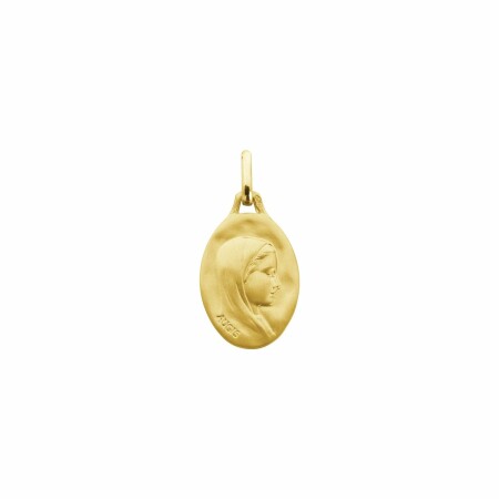 Médaille Augis Vierge profil droit ovale en or jaune, 18mm