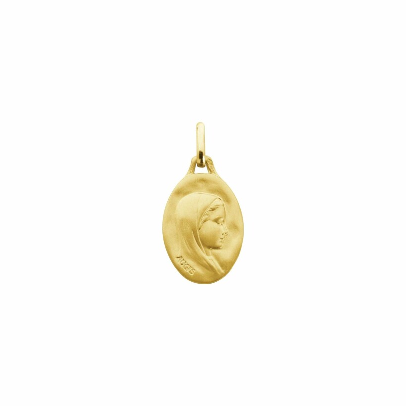 Médaille Augis Vierge profil droit ovale en or jaune, 18mm