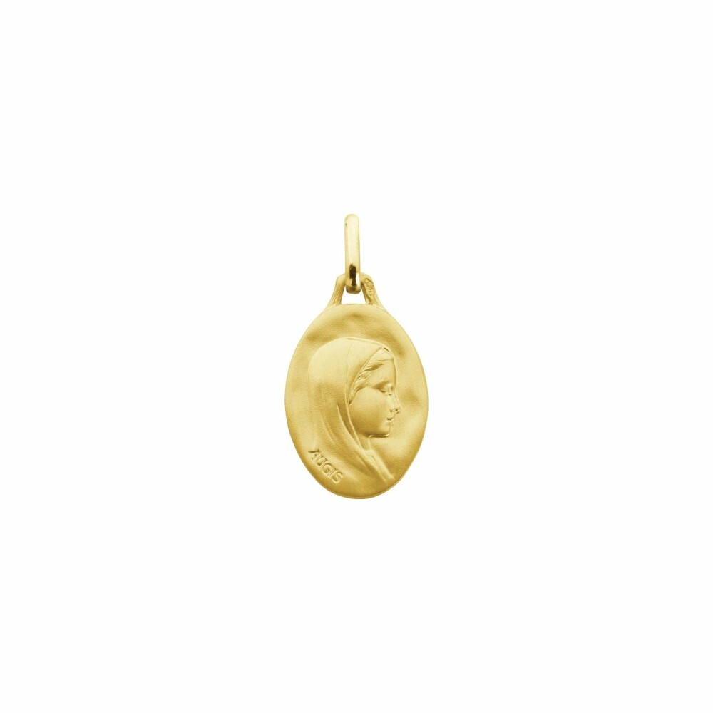 Médaille Augis Vierge profil droit ovale en or jaune, 16mm