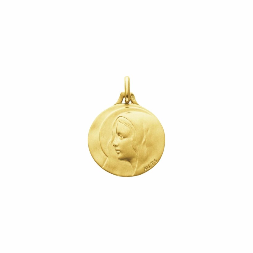 Médaille Augis Vierge ronde en or jaune, 16mm