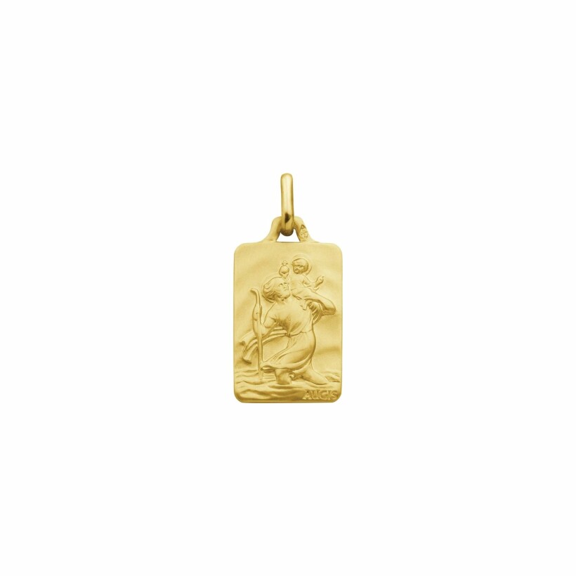 Médaille Augis St Christophe rectangulaire en or jaune, 20mm
