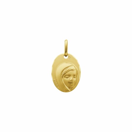 Médaille Augis Vierge ovale facetée en or jaune, 16mm