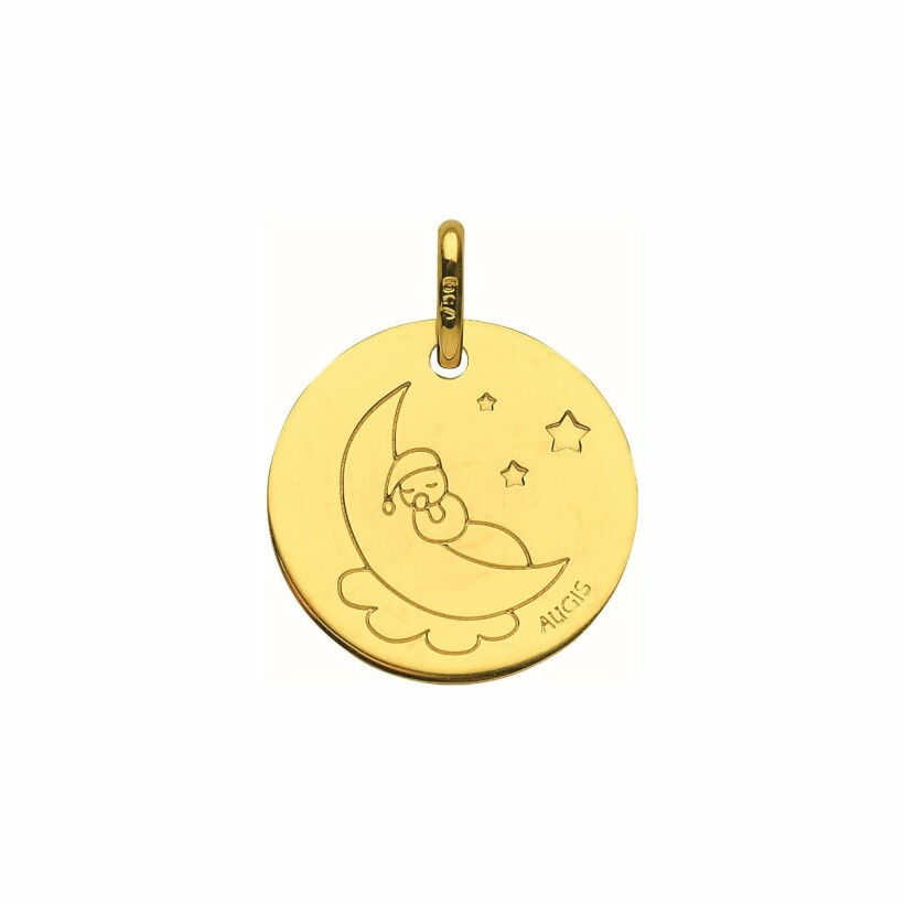 Médaille de baptême Augis chérubin en or jaune, 16mm