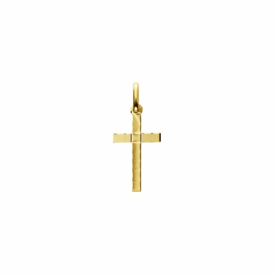 Médaille Augis Croix facetée en or jaune, 16x11mm